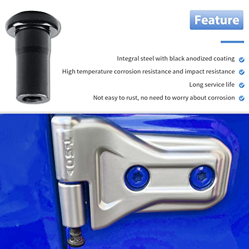 Bentolin Door Hinge Nuts Replacement Screws Compatible for Jeep Wrangler JL JLU Rubicon Gladiator JT 2/4-Door 2018-2023 (8 Pcs) - Image 3
