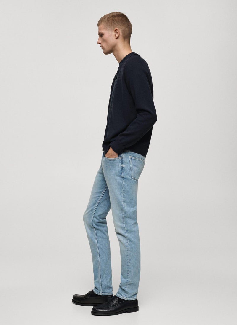Mango Man Jan Stright Fit Light  Wash Jeans  - Image 3