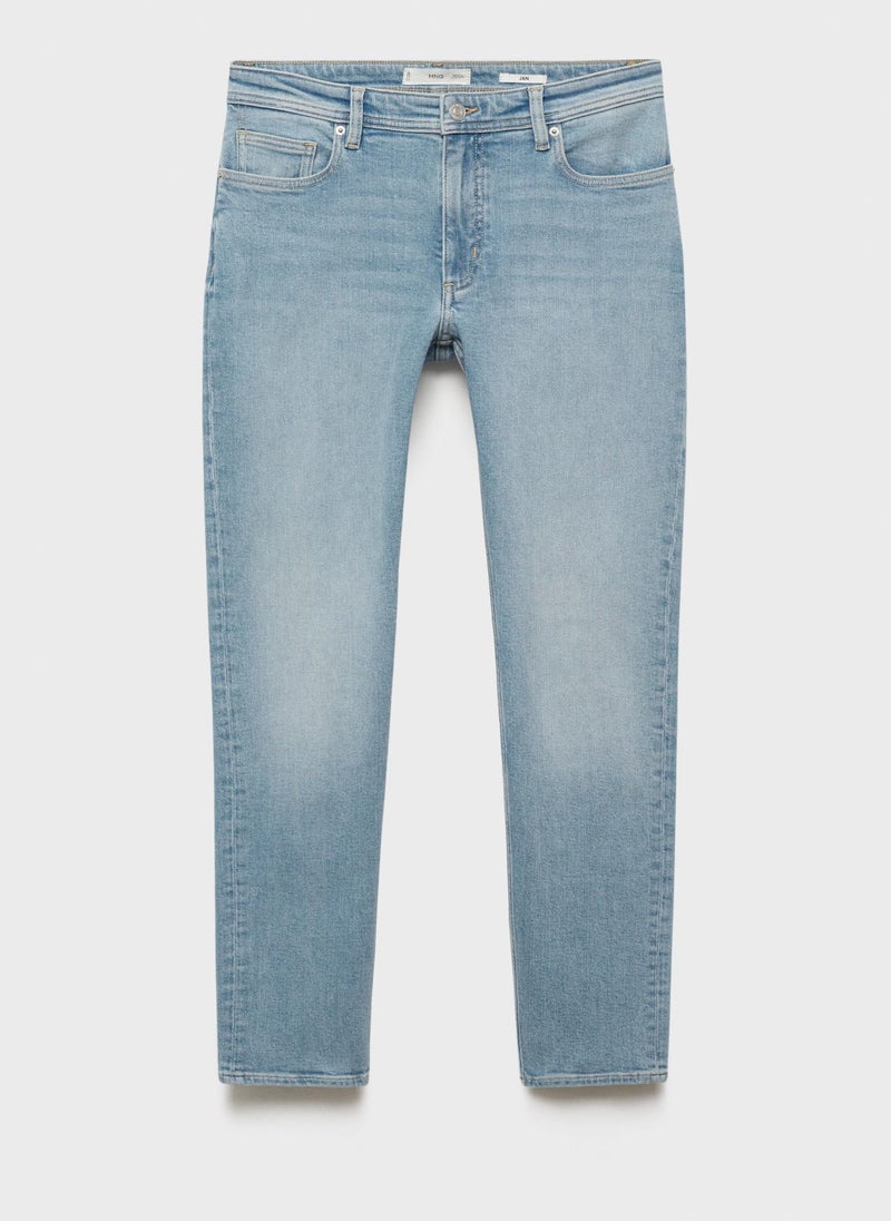 Mango Man Jan Stright Fit Light  Wash Jeans  - Image 5