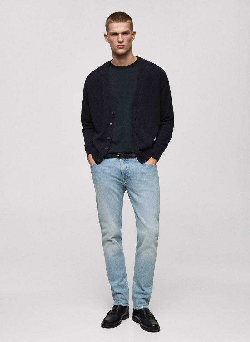 Mango Man Jan Stright Fit Light  Wash Jeans  - Image 4