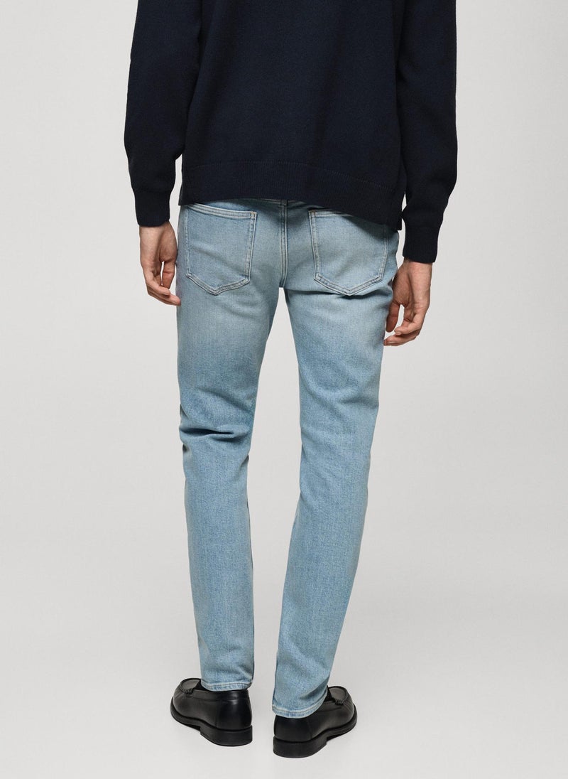 Mango Man Jan Stright Fit Light  Wash Jeans  - Image 2