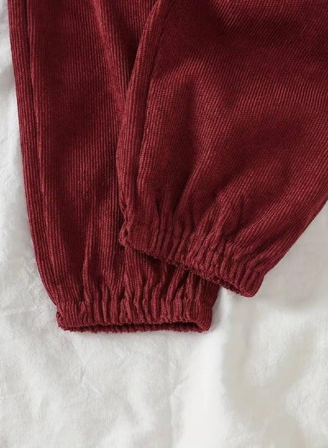 ocvito Kids Boys maroon Stylish Shirt & Pant Clothing Set, Solid Casual Outfit with Front Button Shirt & Elastic Waist Pants, Comfortable Party & Dress for Kids.4-5 years - Image 4