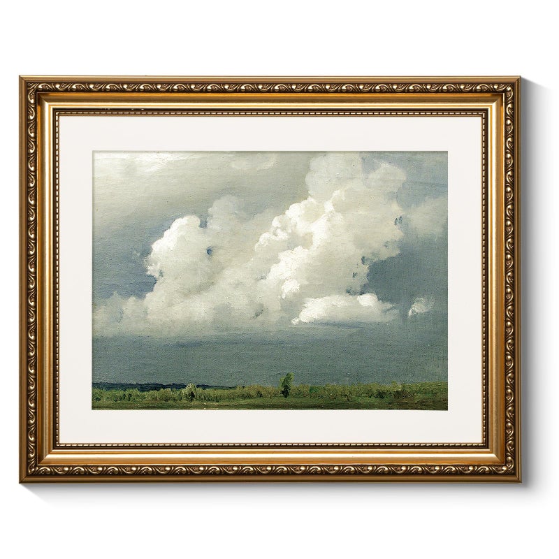 ARPEOTCY Vintage Gold Framed Pictures Wall Art Nature Storm Clouds Paintings Canvas Prints Artwork with Antique Frame Victorian Wall Pictures Decor for Living Room Bedroom 13x16 inch - Image 2