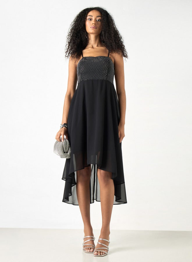 تواكستريمز فستان إيه لاين ميدي مزين دون أكمام من تو إكستريمز - Image 2