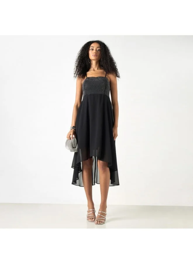2Xtremz 2Xtremz Embellished A-line Midi Sleeveless Dress