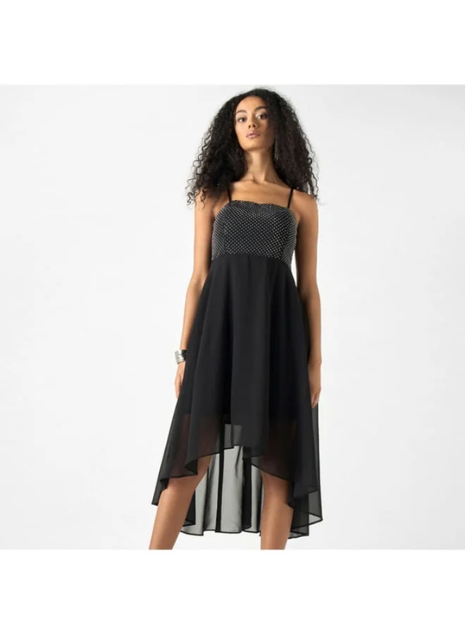 2Xtremz 2Xtremz Embellished A-line Midi Sleeveless Dress