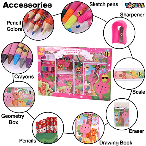 Toyshine 41 Pcs Coloring&Stationery Set Gift For Kids Boys Girls Toddler|Learning Educational Art Craft Indoor Game Gift Present Birthday For 3 4 5 6 7 8 9 Year Old- Sea Animals,Animal World,White - Image 2