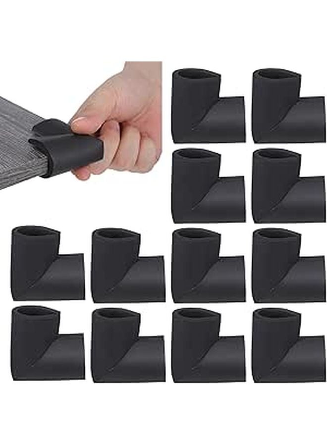 12Pcs Black U Shaped Foam Corner Protectors Furniture Edge Bumpers For Moving Safety - Image 1