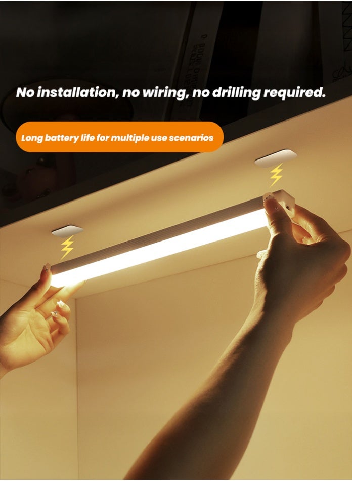 MODI 20cm LED Wall Light Bar – Rechargeable Cabinet Lighting with USB-B, Tri Color Modes, Magnetic Install – Ideal for Home, Closet, Stairs, Bedside, Kitchen - Image 1