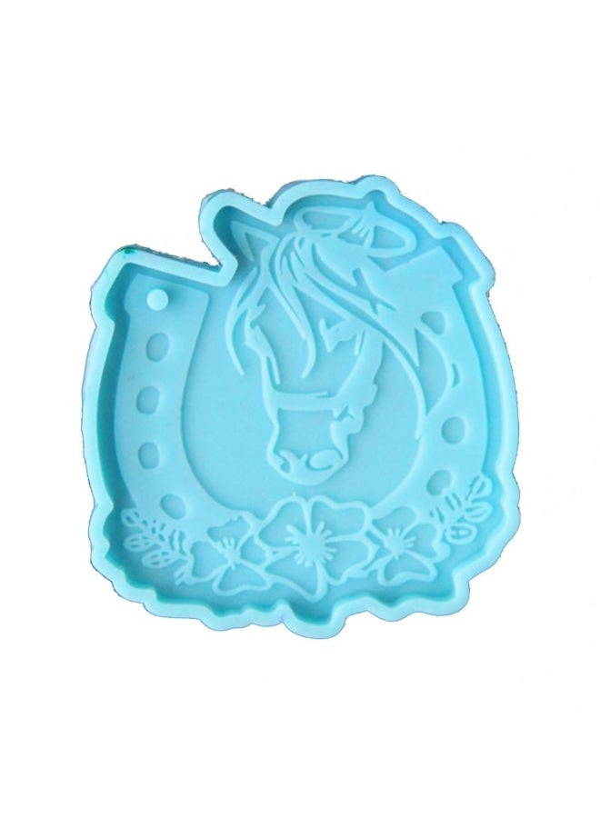 Keychain Mold for Resin Horseshoe Blossom Shape Keychain Epoxy Silicone Molds with Hanging Hole for  Keychain - Image 1