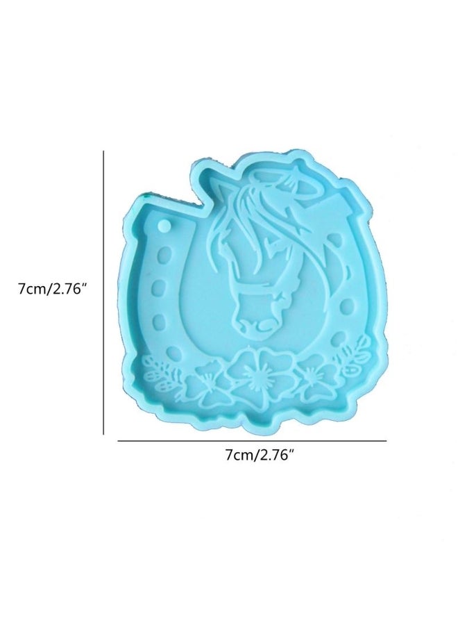 Keychain Mold for Resin Horseshoe Blossom Shape Keychain Epoxy Silicone Molds with Hanging Hole for  Keychain - Image 5