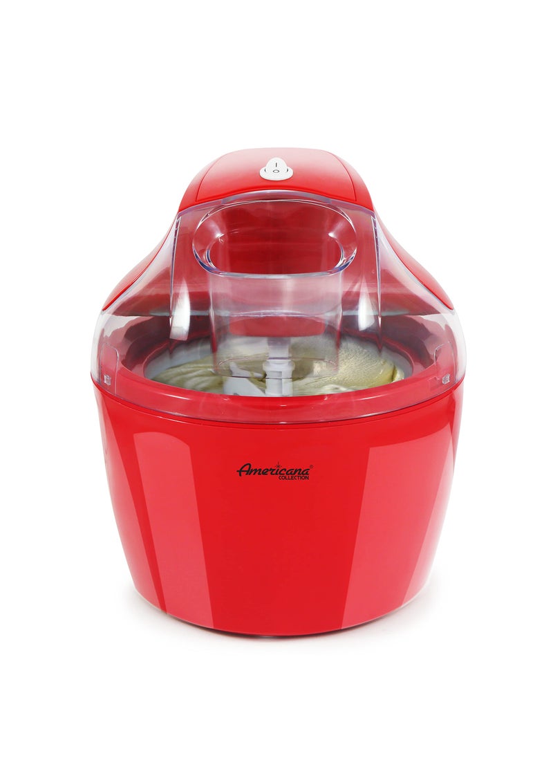 Maxi-Matic Americana EIM1400R 15 Qt Freezer Bowl Automatic Easy Homemade Electric Ice Cream Maker Ingredient Chute OnOff Switch No Salt Needed Creamy Ice Cream Gelato Frozen Yogurt Sorbet Recipe Book 