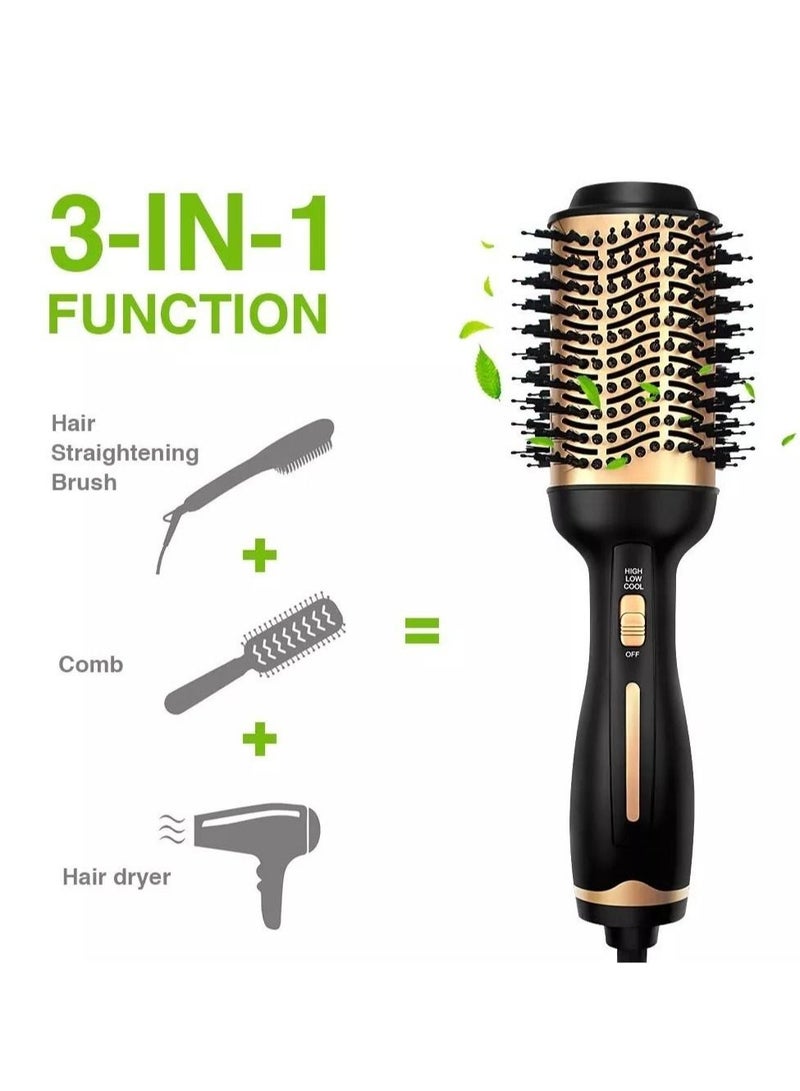 ELTRAZONE Hot Air Brush, 3 in 1 Hair Dryer Brush & Volumizer, One Step Blow Dryer Suitable for Straight and Curly Hair, Ceramic Coating Achieve Salon Styling at Home 1000W - Image 3