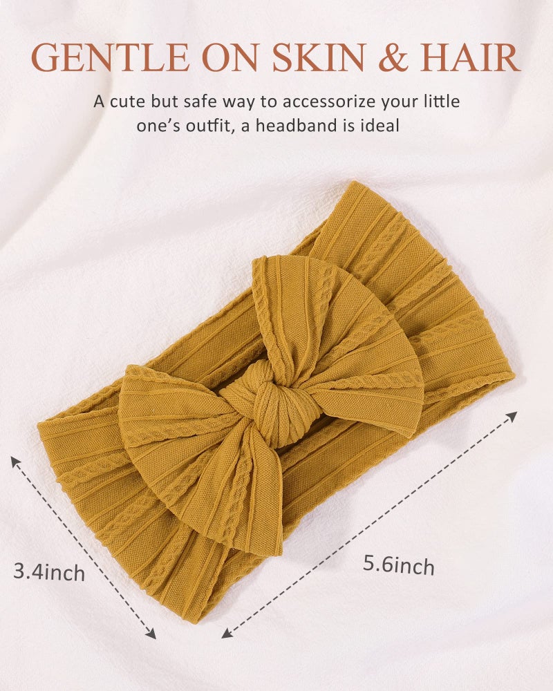 jollybows 12pcs Baby Girls Nylon Headband with Bow Newborn Hairbands Infant Hair Bow Elastics Handmade Hair Accessories for Toddlers Kids - Image 2