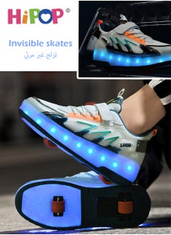 HIPOP Unisex Kids Roller Skates Shoes with USB Charging Lights,Fashional Girls Boys Roller Shoes,Retractable Double Wheels Skates  - Image 4