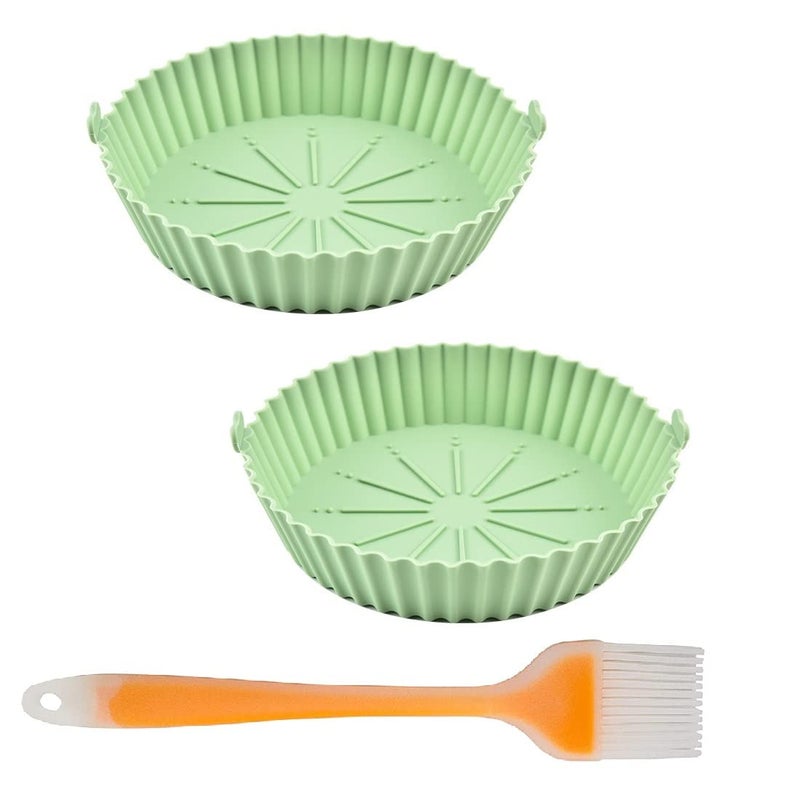 Trifecta Silicone Air Fryer Liner 2 Pcs Round 9 inch Baking Parchment Air Fryer Silicone Pot Bowl Baskets Replacement for Parchment Liner Paper 3 to 6 QT for Air Fryer Oven Accessories Pista 2 - Image 1