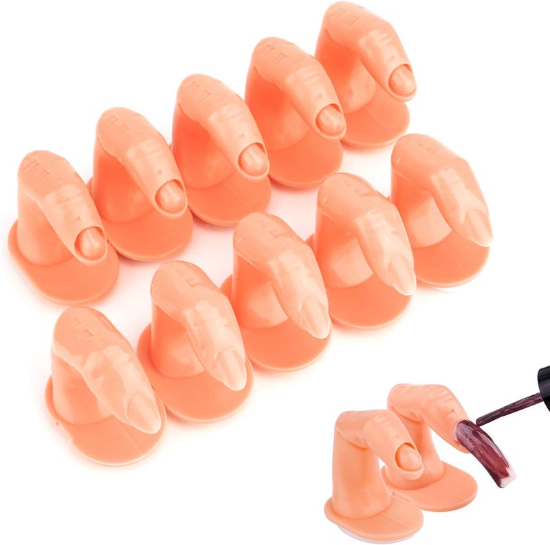 MWOOT Practice Fake Finger for Manicure Nail Art Training 10 Pcs Fingers Model
