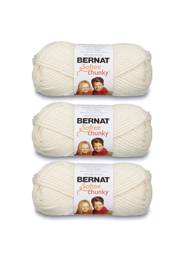 Bernat Softee Chunky Yarn (3 Ball Pack), Natural, 3 Count - Image 1