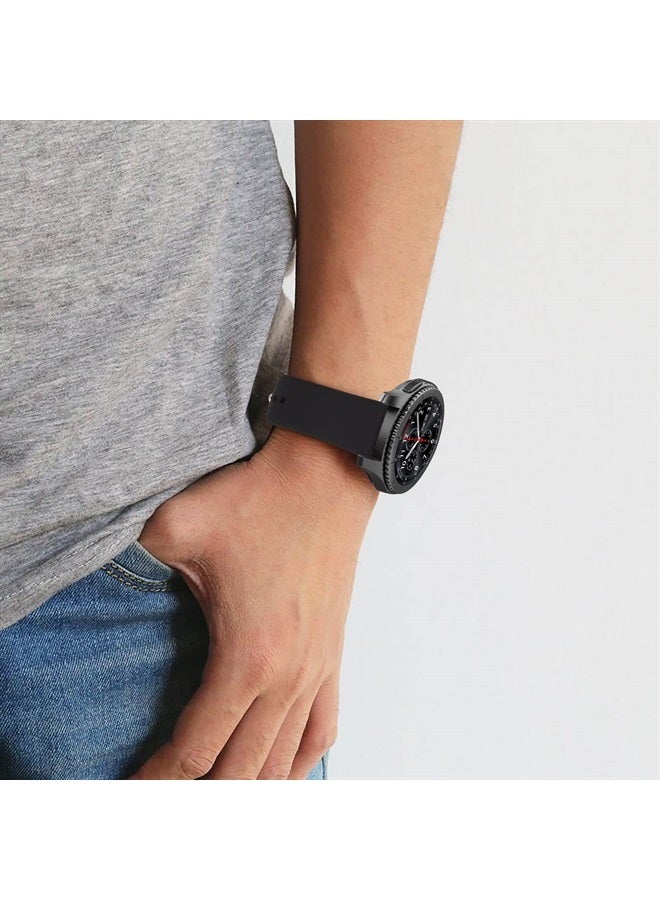 Meliya Silicone Band for Fossil Men's Gen 6/5E 44mm/Gen 5 Carlyle/Garrett/Women's Julianna Smart Watch, 22mm Adjustable Soft Silicone Sport Strap Replacement Band for Women Men (Black) - Image 5