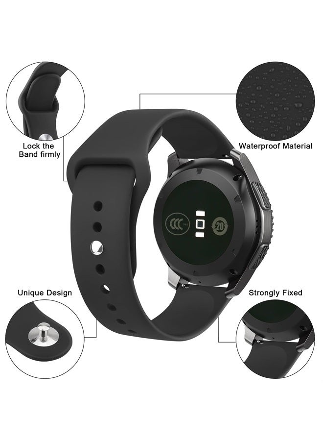 Meliya Silicone Band for Fossil Men's Gen 6/5E 44mm/Gen 5 Carlyle/Garrett/Women's Julianna Smart Watch, 22mm Adjustable Soft Silicone Sport Strap Replacement Band for Women Men (Black) - Image 2