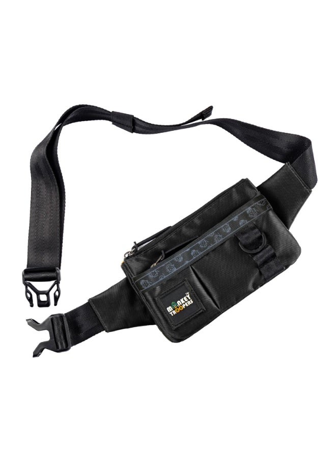 Monkey Troopers Pockit Fanny Pack for Men Women Black Waist Belt Bag Bum Pouch for Travelling Walking Running Gym Picnic Camping - Image 1