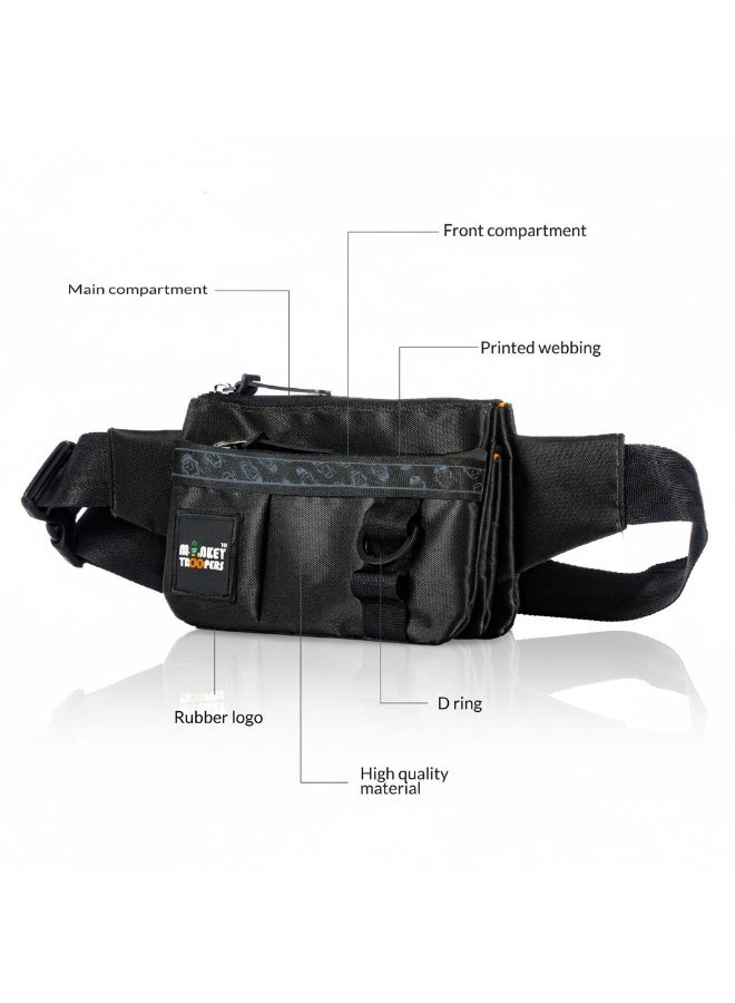 Monkey Troopers Pockit Crossbody Waist Bag & Belt Pouch – Black - Image 3