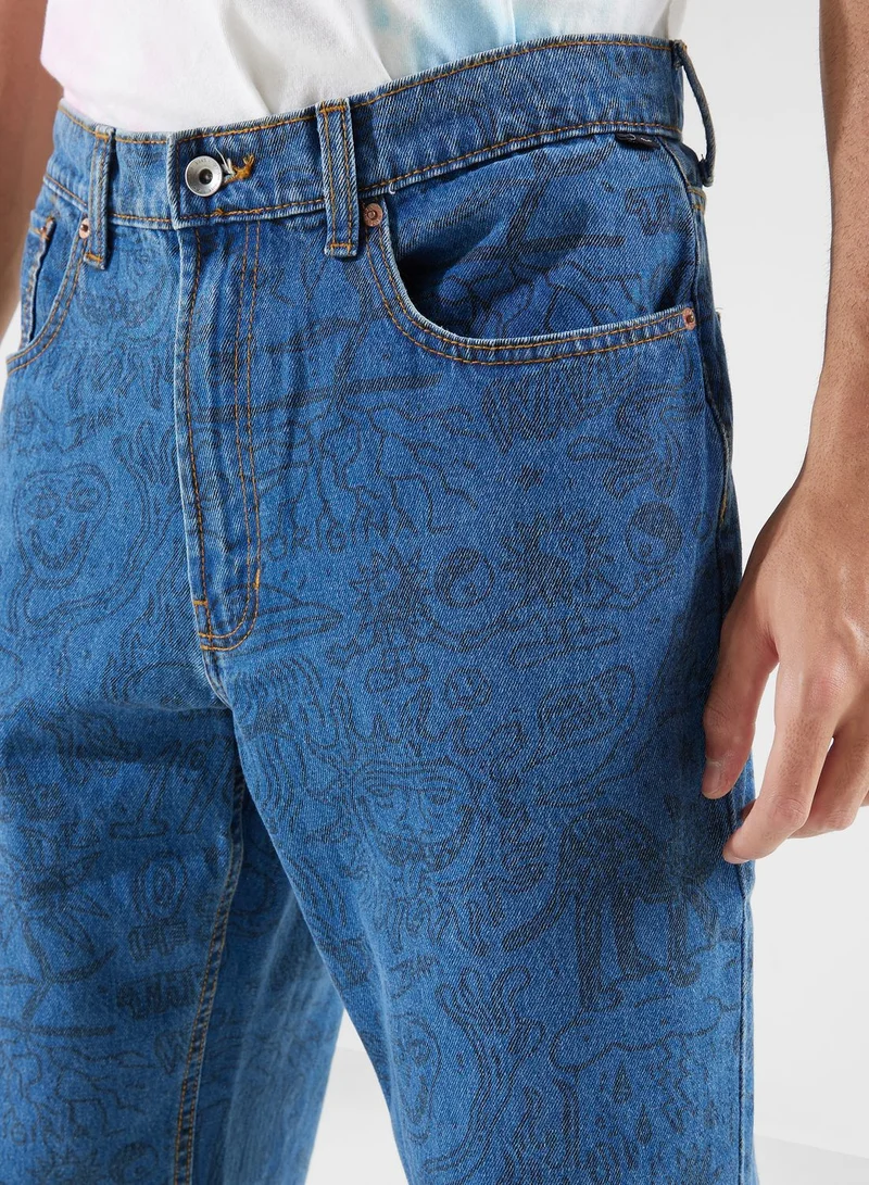 VANS Check 5 Printed Denim Pants
