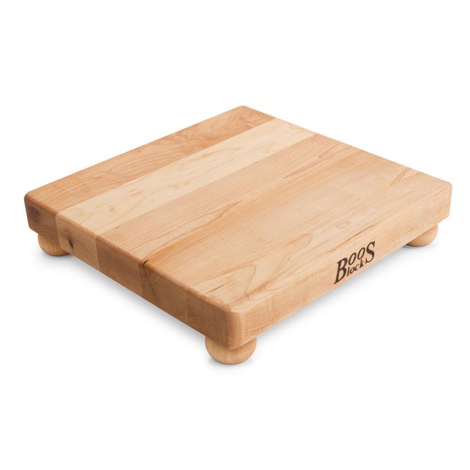 BLOCK SQUARE WOOD CUTTING BOARD B SERIES WFEET 12X12X15 MAPLE