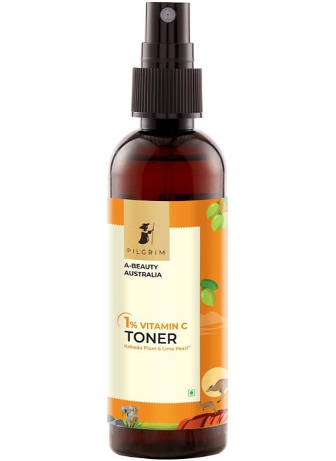 Pilgrim Australian 1% Vitamin C Toner for glowing skin with Kakadu Plum & Lime Pearl™ | Vitamin C toner for dry skin | Vitamin C toner for open pores tightening & refining | Alcohol free | 100 ml