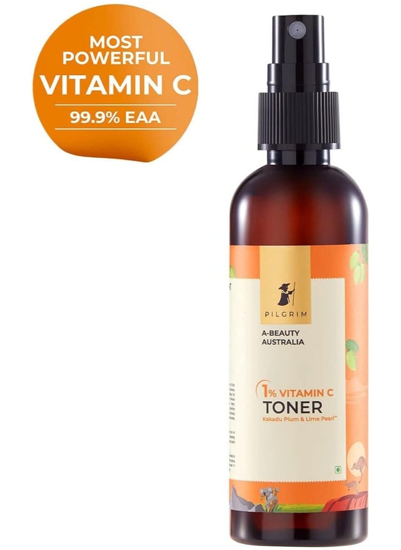 PILGRIM - Pilgrim Australian 1% Vitamin C Toner for glowing skin with Kakadu Plum & Lime Pearl™ | Vitamin C toner for dry skin | Vitamin C toner for open pores tightening & refining | Alcohol free | 100 ml - Image 1