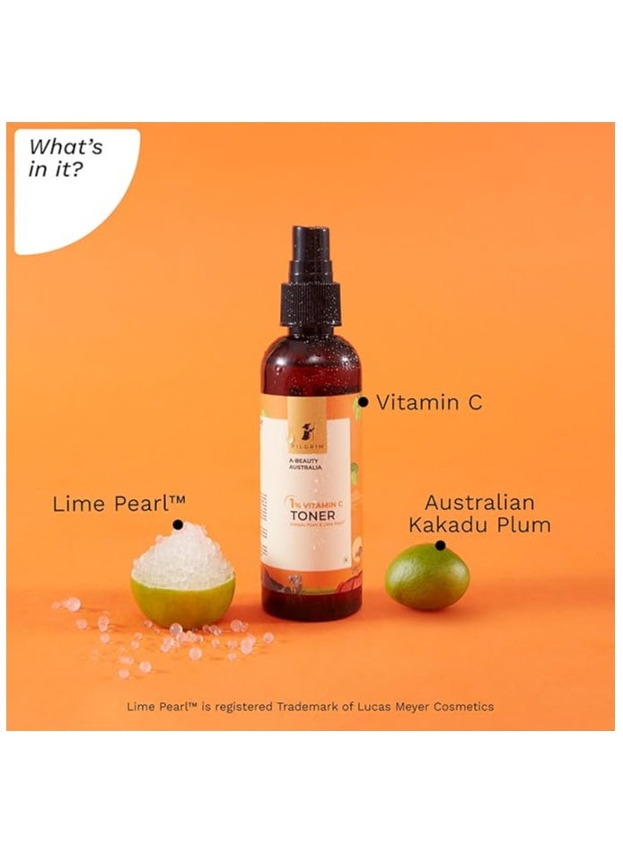 PILGRIM - Pilgrim Australian 1% Vitamin C Toner for glowing skin with Kakadu Plum & Lime Pearl™ | Vitamin C toner for dry skin | Vitamin C toner for open pores tightening & refining | Alcohol free | 100 ml - Image 1
