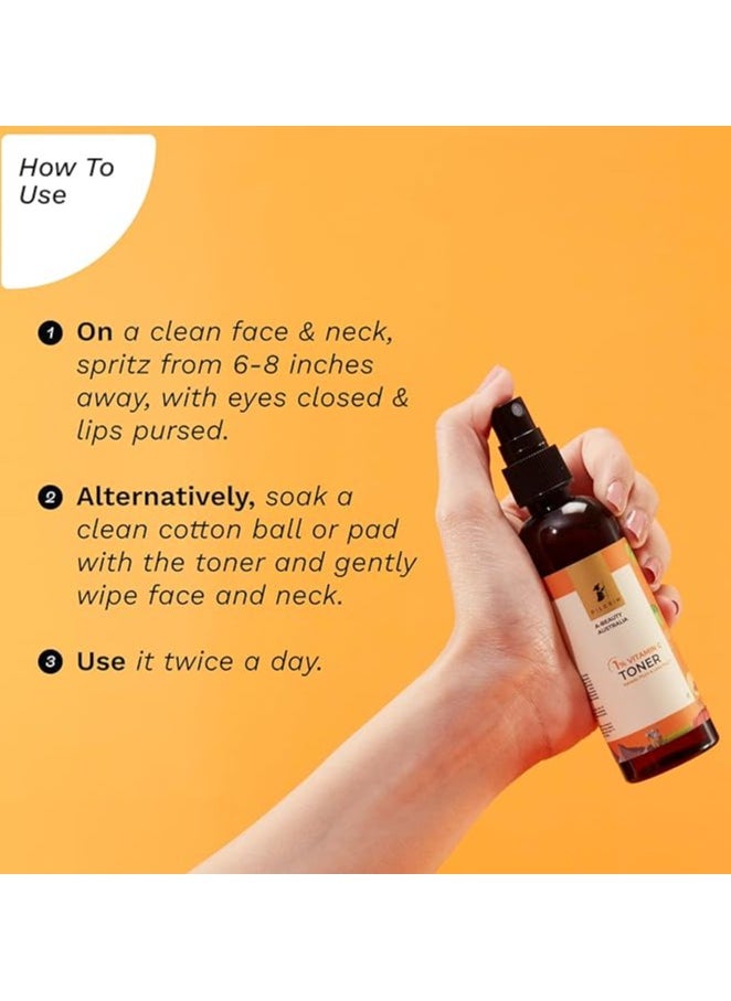 PILGRIM - Pilgrim Australian 1% Vitamin C Toner for glowing skin with Kakadu Plum & Lime Pearl™ | Vitamin C toner for dry skin | Vitamin C toner for open pores tightening & refining | Alcohol free | 100 ml - Image 1