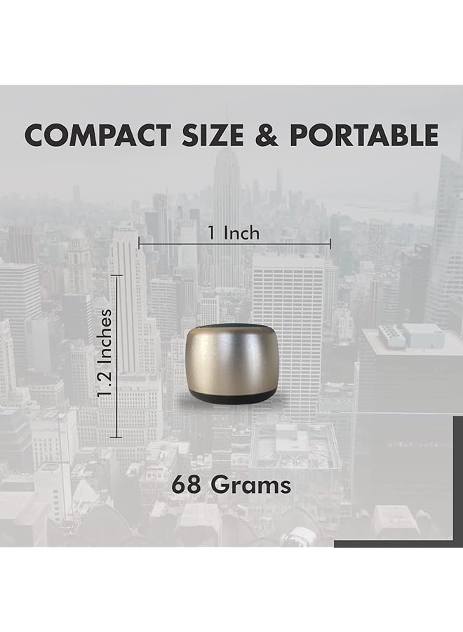 erorex Best Mini Portable Bluetooth Speaker With Hd Sound And Bass I Smallest Wireless Bluetooth Speakers For Phone Pc Tablet I Photo Selfie Button Answer Phone Calls I Tiny Speaker Gold  - Image 4