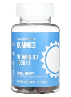NaturesPlus Vitamin D3 Gummies Mixed Berry 1000 IU 60 Gummies 