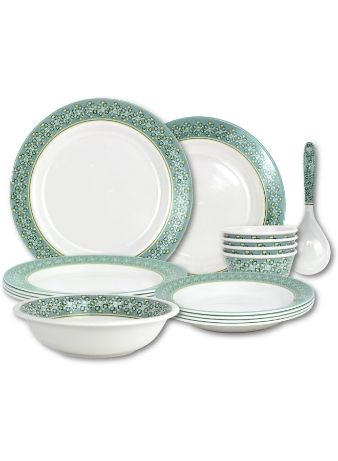 Melrich Melrich 20 Pcs Melamine Dinner Set Dinner and Soup plates, Curry ladle, Salad bowl and Bowl Dishwasher and Freezer safe Durable and Strong - Image 1