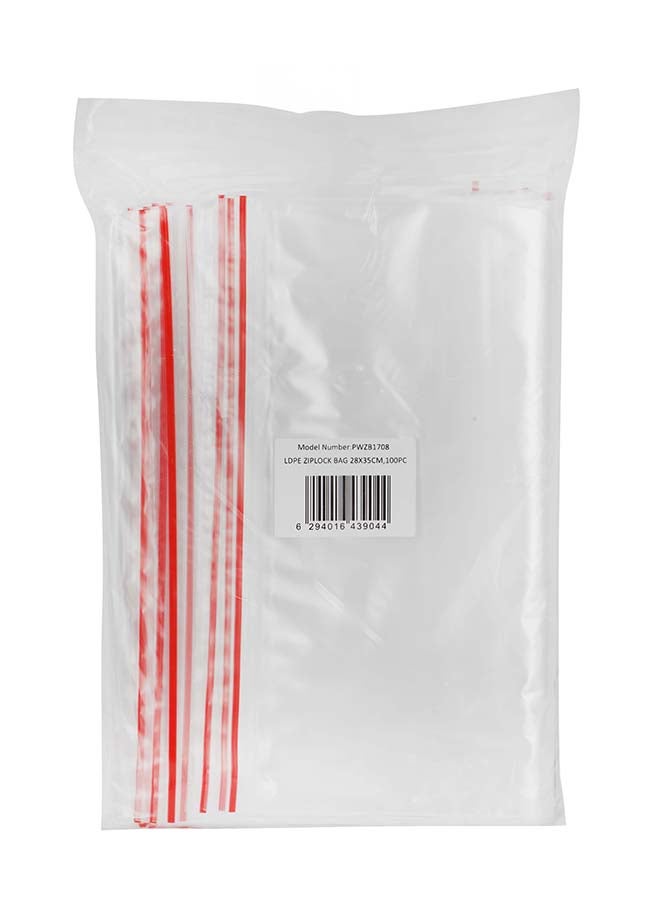 packwell أكياس زيب لوك LD PE 28X35 سم، 100 قطعة - Image 1