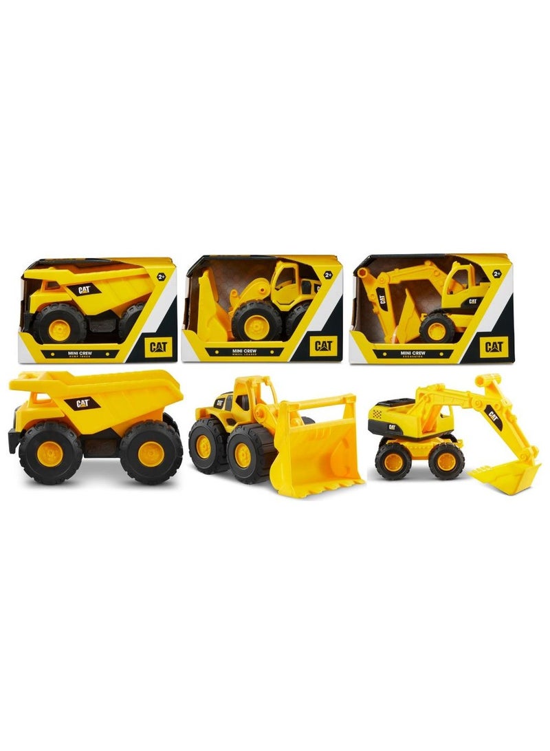 CATERPILLAR CAT Mini Crew Worker 7-Inches, Assorted 1 Piece (Style May Vary) | Dump Truck, Wheel Loader & Excavator | Push-Powered Vehicle | Construction Vehicle | Collectible Play Vehicle for Kids - Image 1