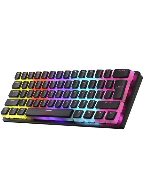 Pudding Gaming Mechanical Keyboard - Blue Switches - Rainbow LED Lighting - PBT Key Caps - Advanced Anti-Ghosting - Compact Design - Durable Construction - 12 Dynamic Lighting Schemes