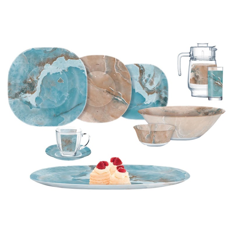 Luminarc Tempered Neo Carina Gismon Sodo Glass Dinner Set, 46 pcs, V0764