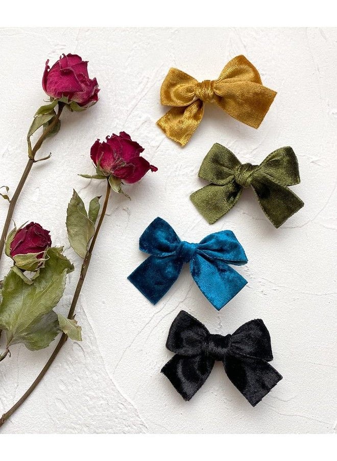 Cherssy - Baby Girls Velvet Hair Bow Clips 10Pcs Boutique Fully Lined Hair Barrettes Accessories For Infants Toddlers School Girls By Cherssy - Image 1