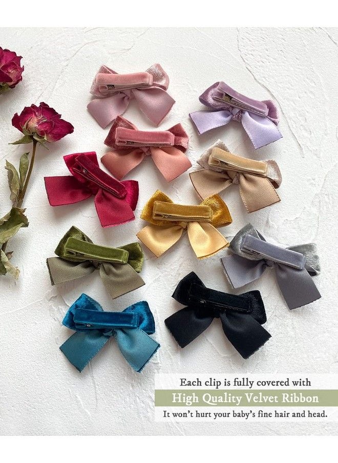 Cherssy - Baby Girls Velvet Hair Bow Clips 10Pcs Boutique Fully Lined Hair Barrettes Accessories For Infants Toddlers School Girls By Cherssy - Image 1