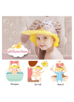 Baby Shower Cap, Kids Hair Washing Shield Hat, Silicone Kids Bath Cap Visor Hat for Eyes Ears and Face Protector, Adjustable Bath Head Shield for Toddlers