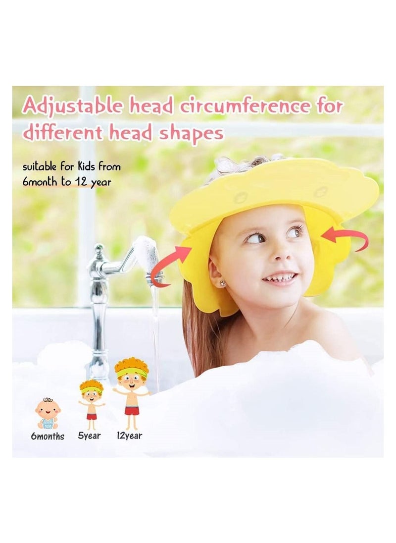 Generic - Baby Shower Cap, Kids Hair Washing Shield Hat, Silicone Kids Bath Cap Visor Hat for Eyes Ears and Face Protector, Adjustable Bath Head Shield for Toddlers - Image 1
