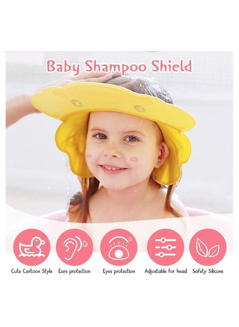 Generic - Baby Shower Cap, Kids Hair Washing Shield Hat, Silicone Kids Bath Cap Visor Hat for Eyes Ears and Face Protector, Adjustable Bath Head Shield for Toddlers - Image 1