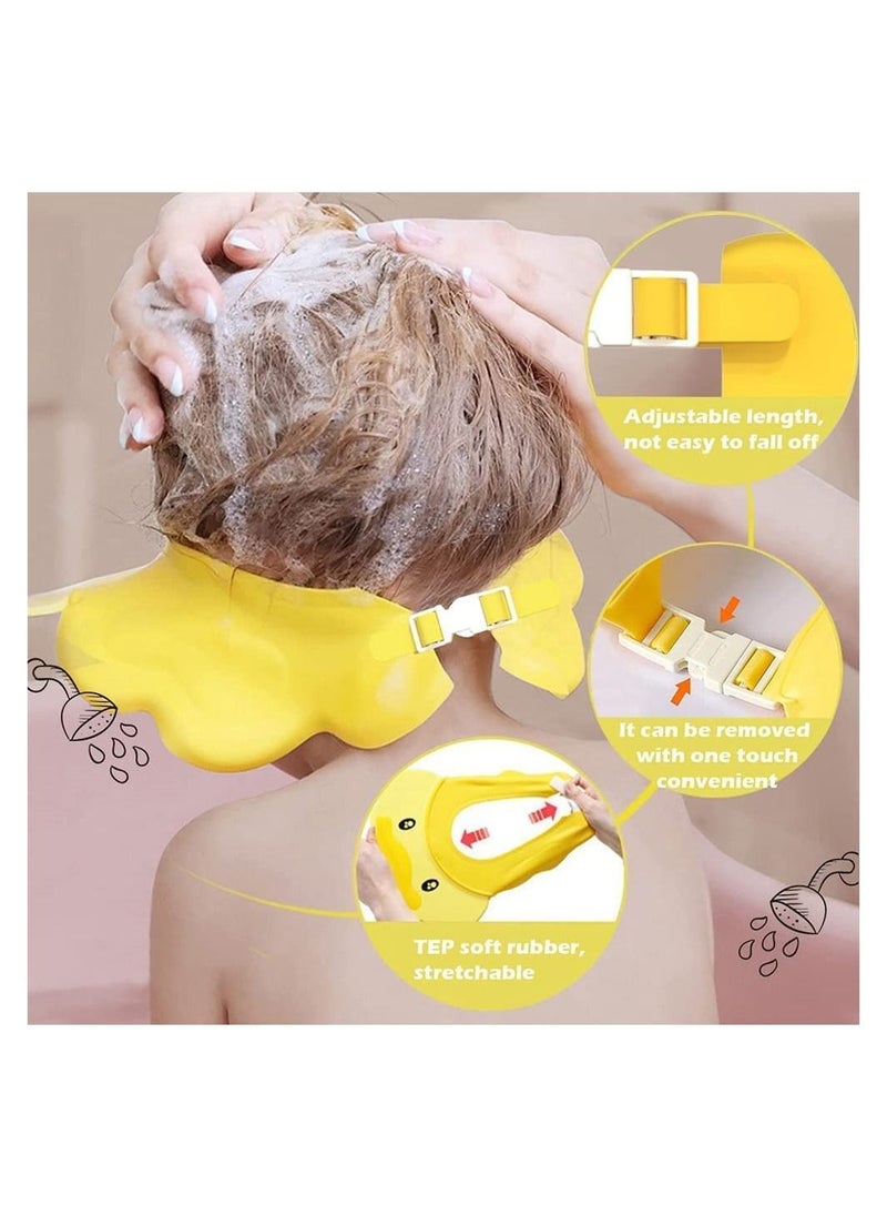 Generic - Baby Shower Cap, Kids Hair Washing Shield Hat, Silicone Kids Bath Cap Visor Hat for Eyes Ears and Face Protector, Adjustable Bath Head Shield for Toddlers - Image 1