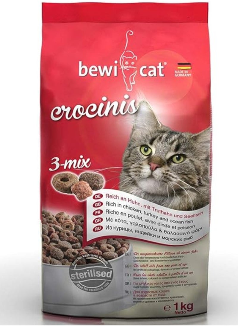 Bewi Cat - Crocinis Mix Cat Food 1Kg - Image 1