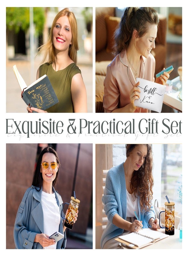 Skylety 6 Pcs Christian Gifts Set for Women Friend Sister Mom Prayer Journal with Pens Cup Bag Bible Study Supplies for Birthday Easter Mother's Day Church Office Gifts(Blue) - Image 5