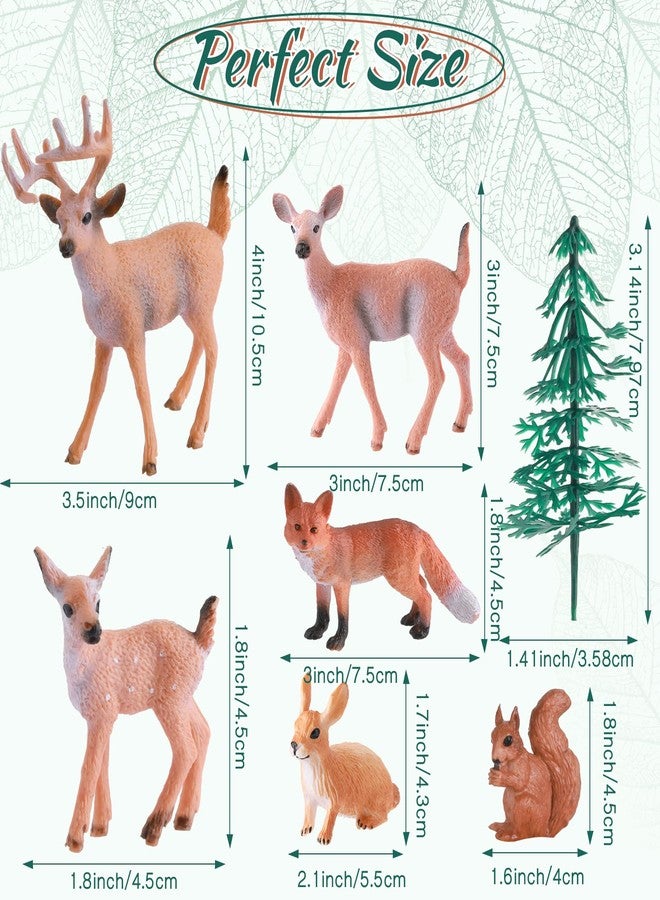 Zomiboo 21 Pcs Forest Animals Figurines Woodland Animal Toys Deer Hunting Cake Decorations Miniature Tree Mold Kits for Birthday Christmas Party Favors - Image 2
