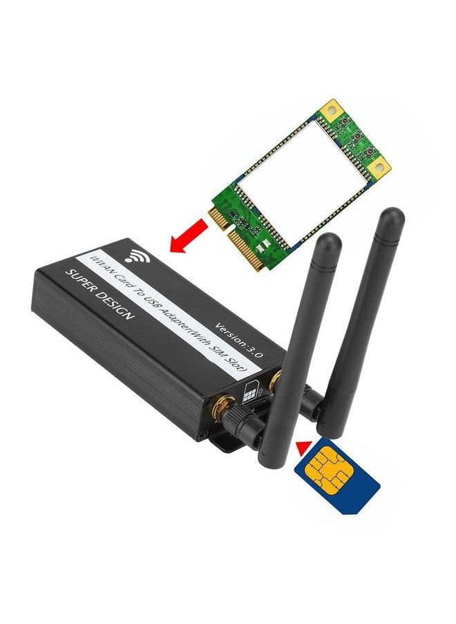 Mini PCI-E to USB Adapter SIM Card Slot with Shell for Long Shang U8300C 4G Module Development