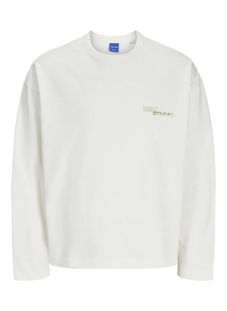 جاك اند جونز هودي بياقة دائرية برسومات